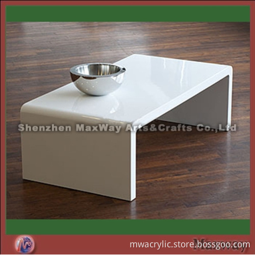 White Elegant Acrylic/Perspex Coffee Table with Simple Style